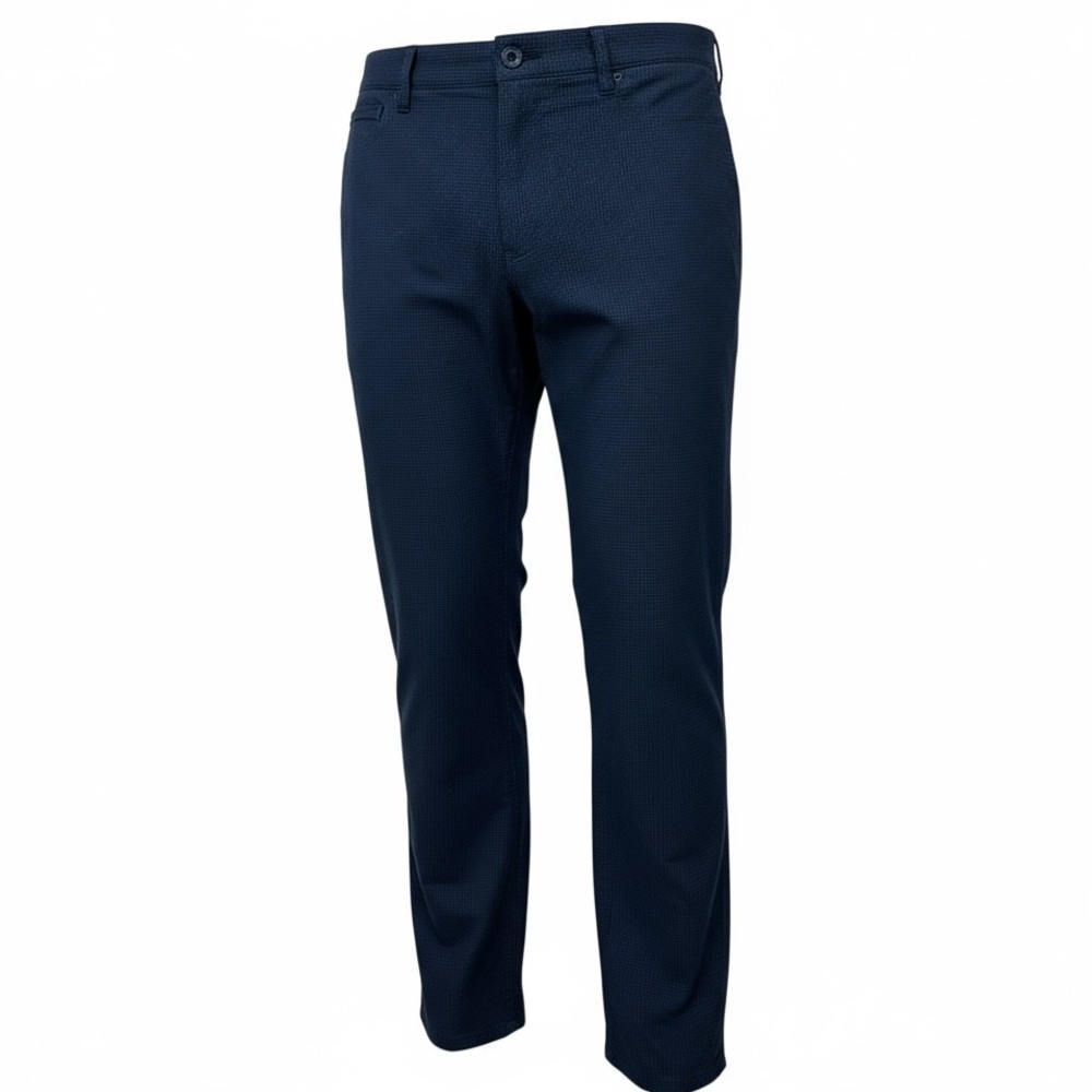 Theory Ziggy Cheque Button Fly Straight Leg Pants in Navy Check Size 30